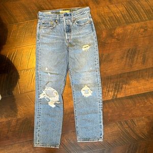 Levi's straight leg jeans. Medium wash.